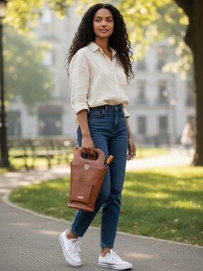 Faux Leather Wine Bag